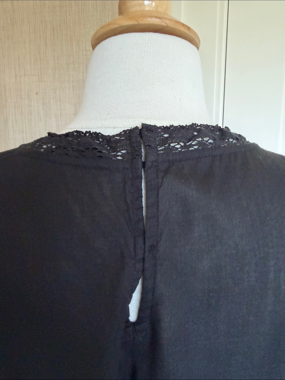 Zara Black Lace-Trim Peasant Blouse - Picture 7 of 12